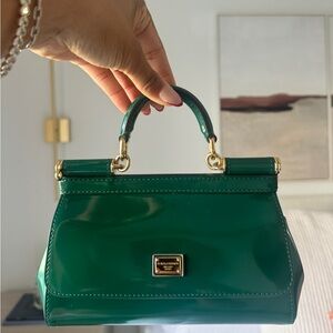 Dolce & Gabbana small Sicily patent-leather tote bag